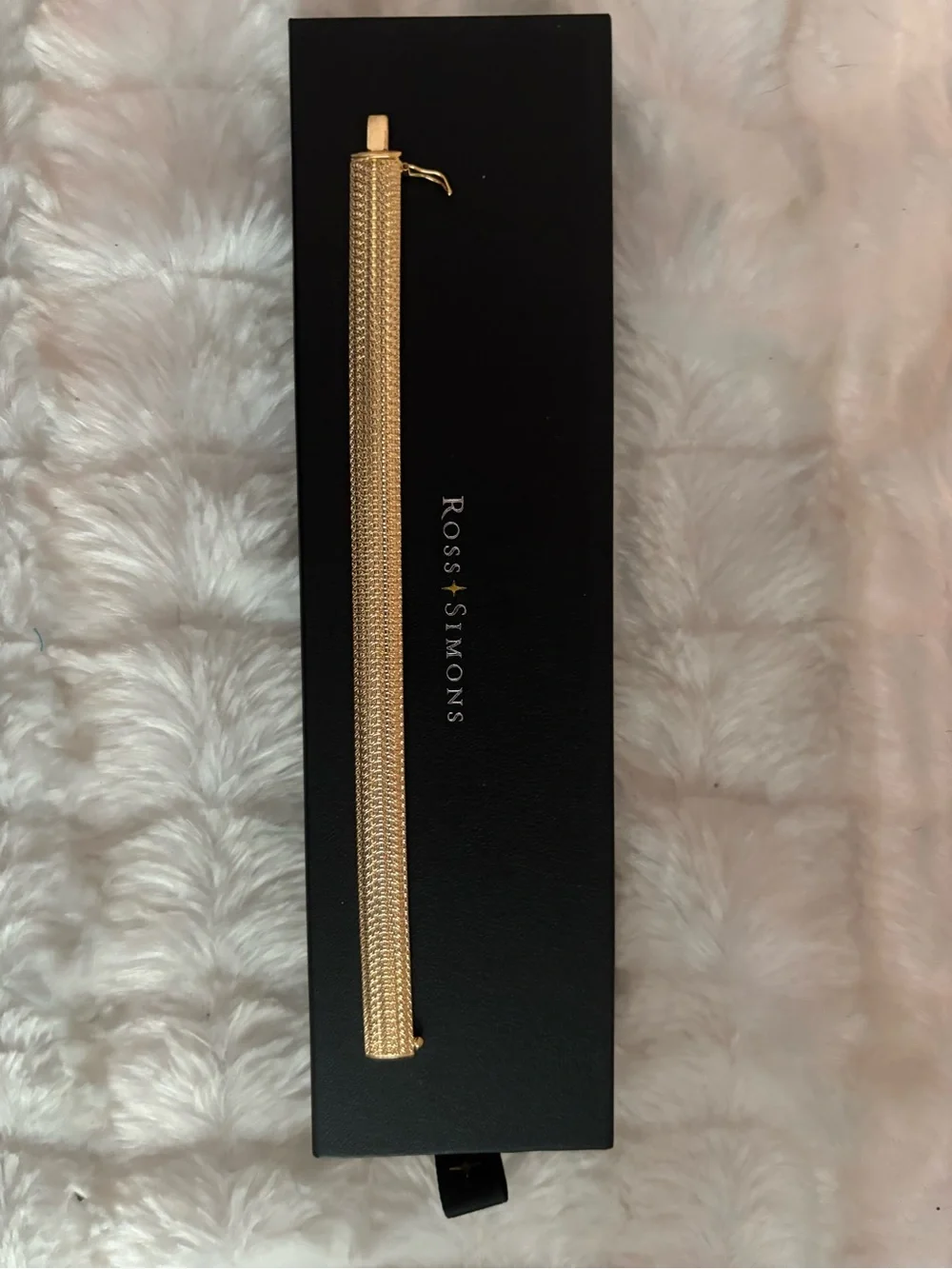 Ross-Simons Gold-Tone Textured Hinge Bracelet - Picture 4 of 4